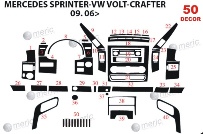 Mercedes Sprinter-Crafter Carbon Coated 2006 50 Pieces