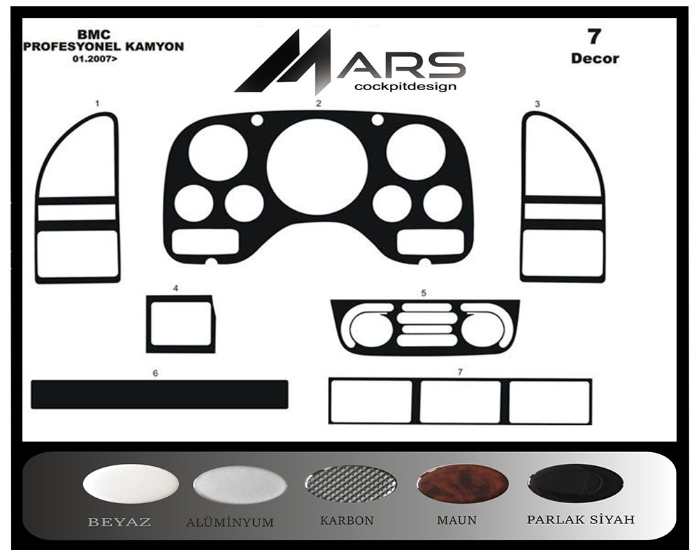 BMC Profesyonel Konsol-Maun Kaplama 2007 7 Parça