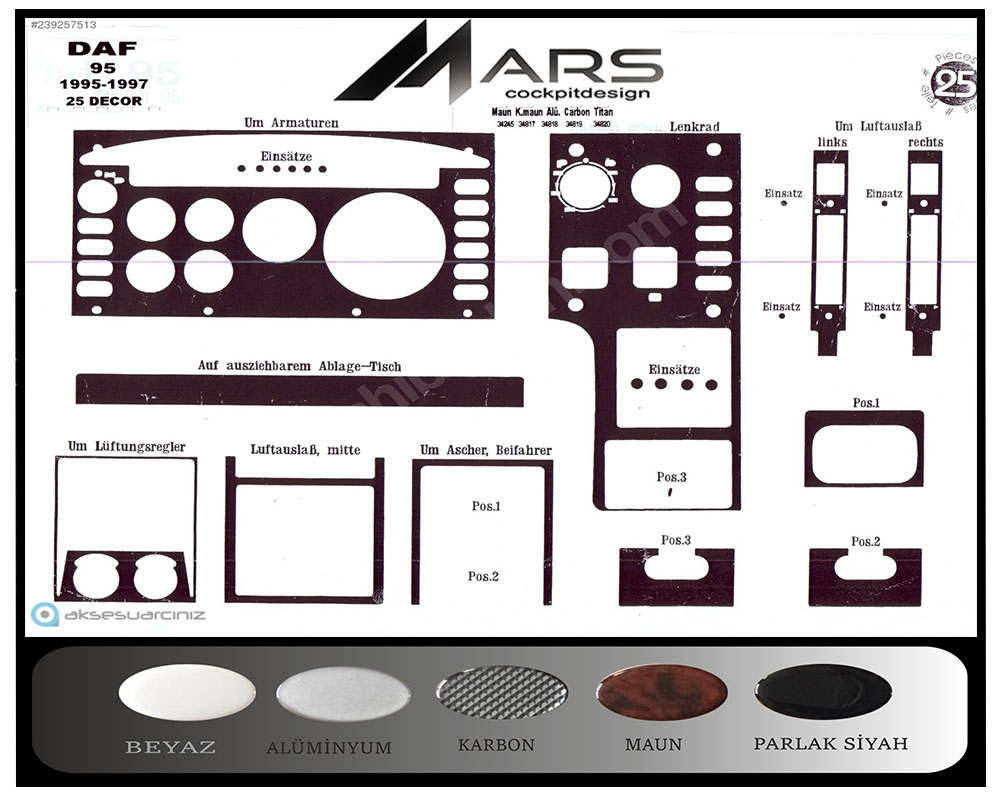 Daf 95 Konsol-Maun Kaplama 1995-1997 25 Parça
