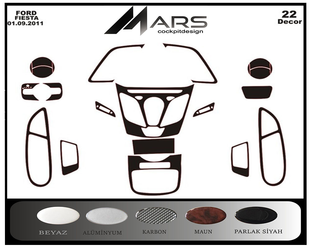 Ford Fiesta Aluminum Coating 2010 22 Pieces FREE SHIPPING