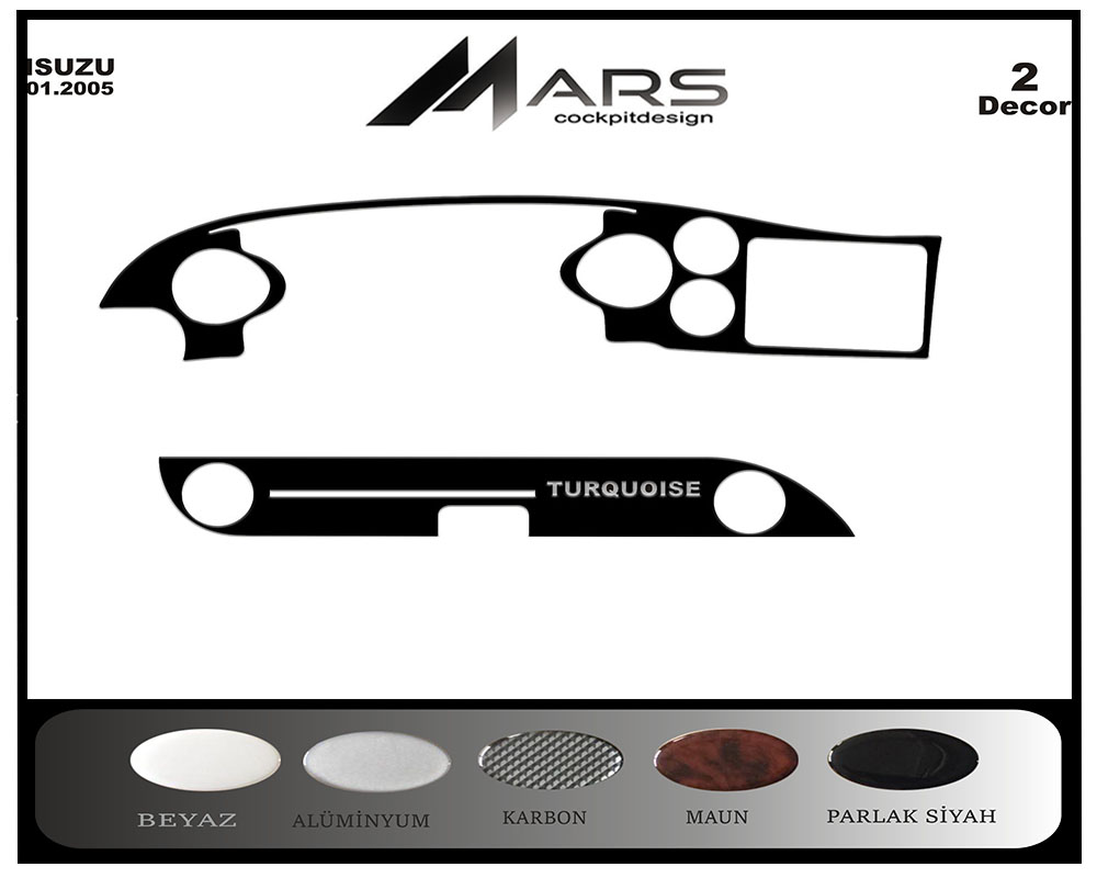 Isuzu Turkuaz Konsol-Maun Kaplama 2005 2 Parça