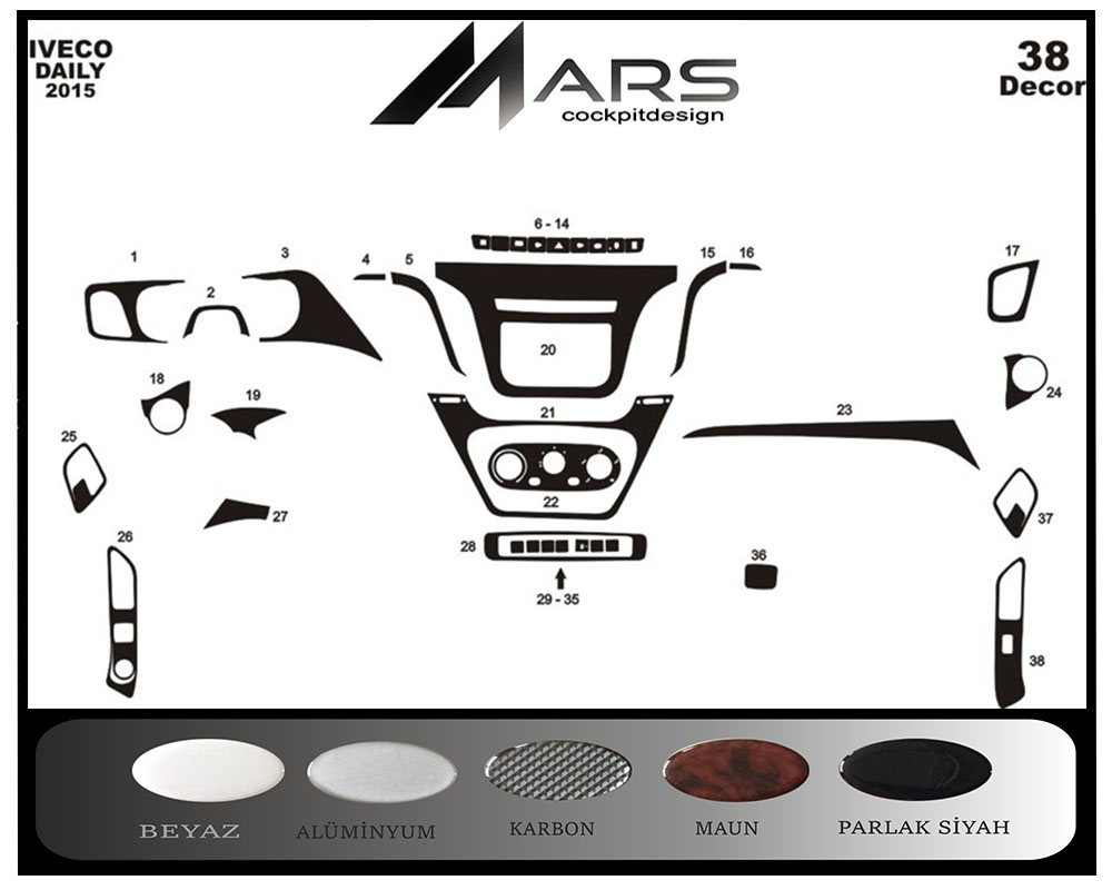 Iveco Daily Konsol-Maun Kaplama 2014 38 Parça