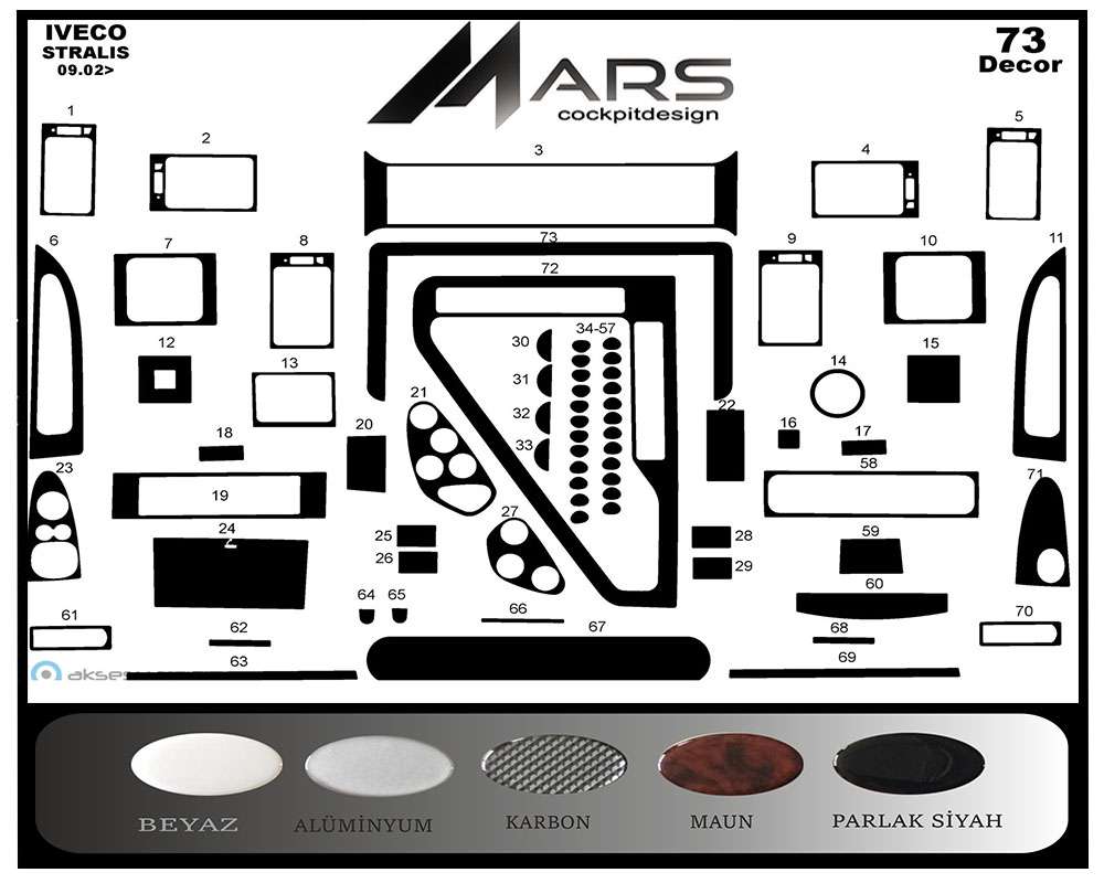 Iveco Stralis Konsol-Maun Kaplama 2002-2007 73 Parça