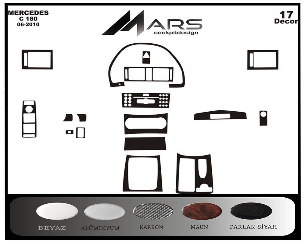 Mercedes C 180 Konsol-Maun Kaplama 2006 17 Parça