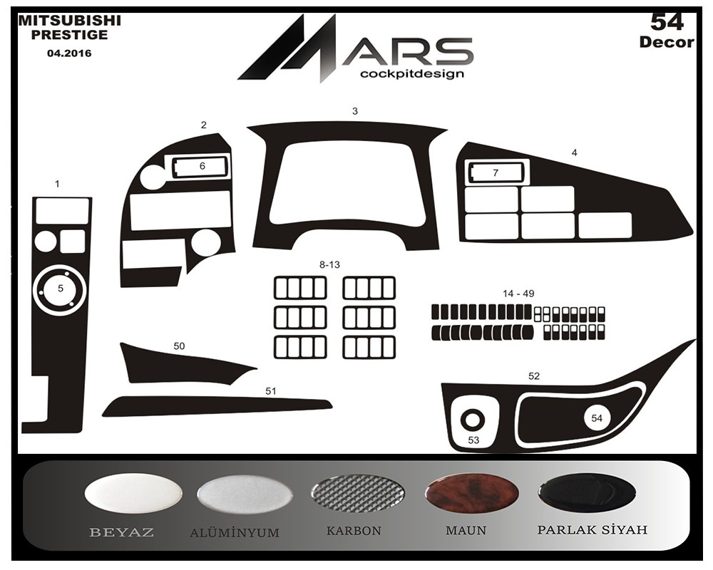 Mitsubishi Temsa Prestige Konsol-Maun Kaplama 2016 54 Parça