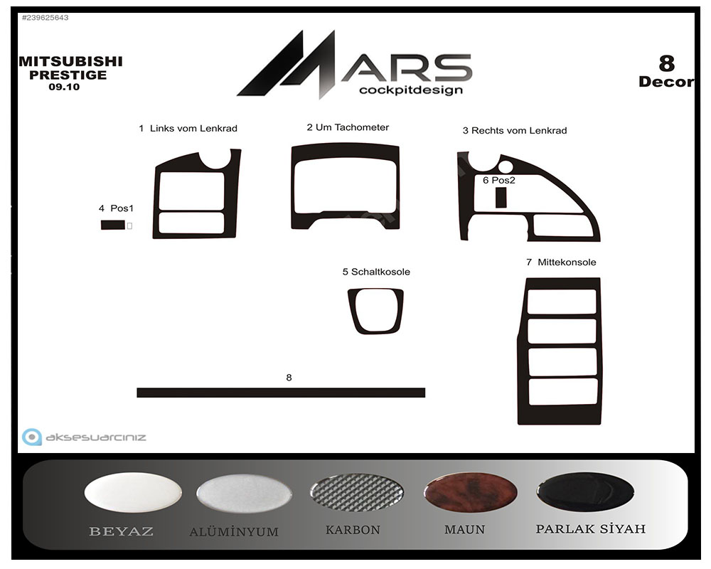 Mitsubishi Temsa Prestige Konsol-Maun Kaplama 2010 8 Parça