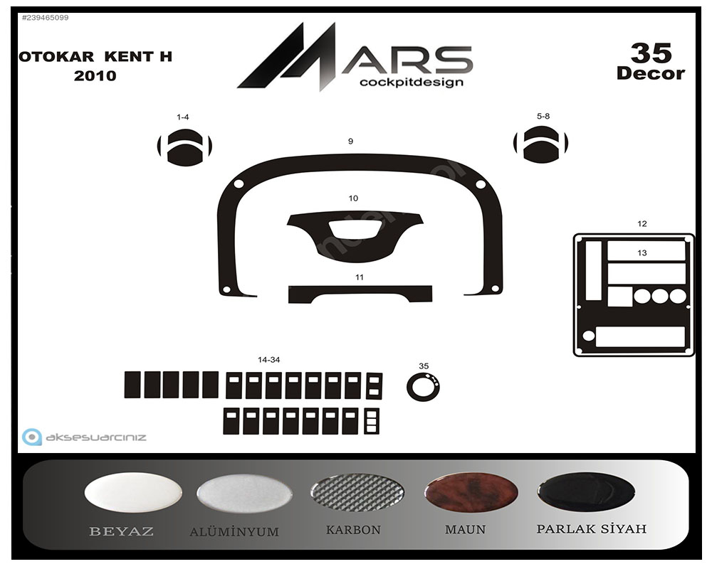 Otokar Kent H Konsol-Maun Kaplama 2010 35 Parça