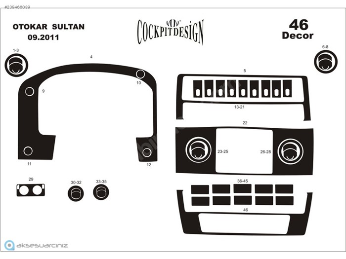 Otokar Sultan S Konsol-Maun Kaplama 2012-2015 Arası 46 Parça