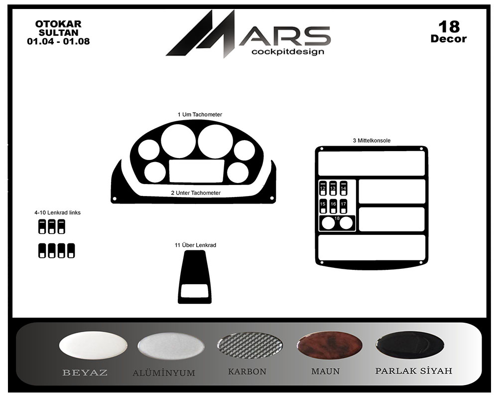 Otokar Sultan Konsol-Maun Kaplama 2004-2010 18 Parça