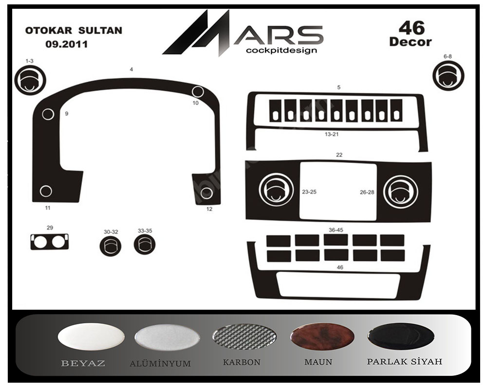 Otokar Sultan Konsol-Maun Kaplama 2012-2015 Arası 46 Parça