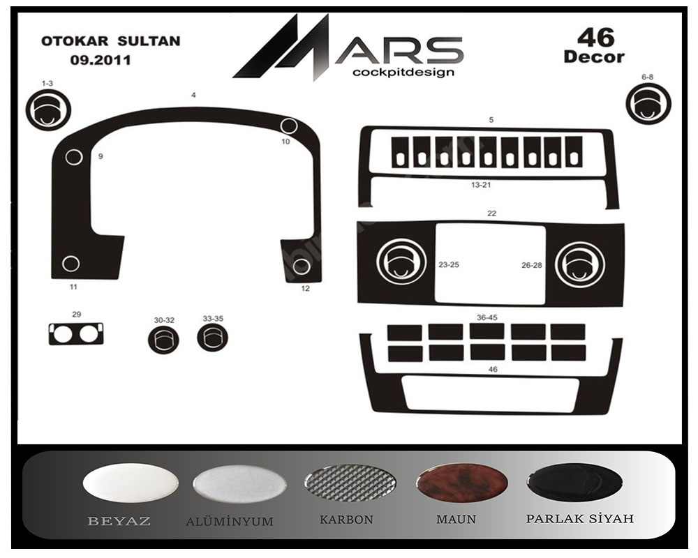 Otokar Sultan Maxi Console-Mahogany Veneer 46 Pieces Between 2012-2015