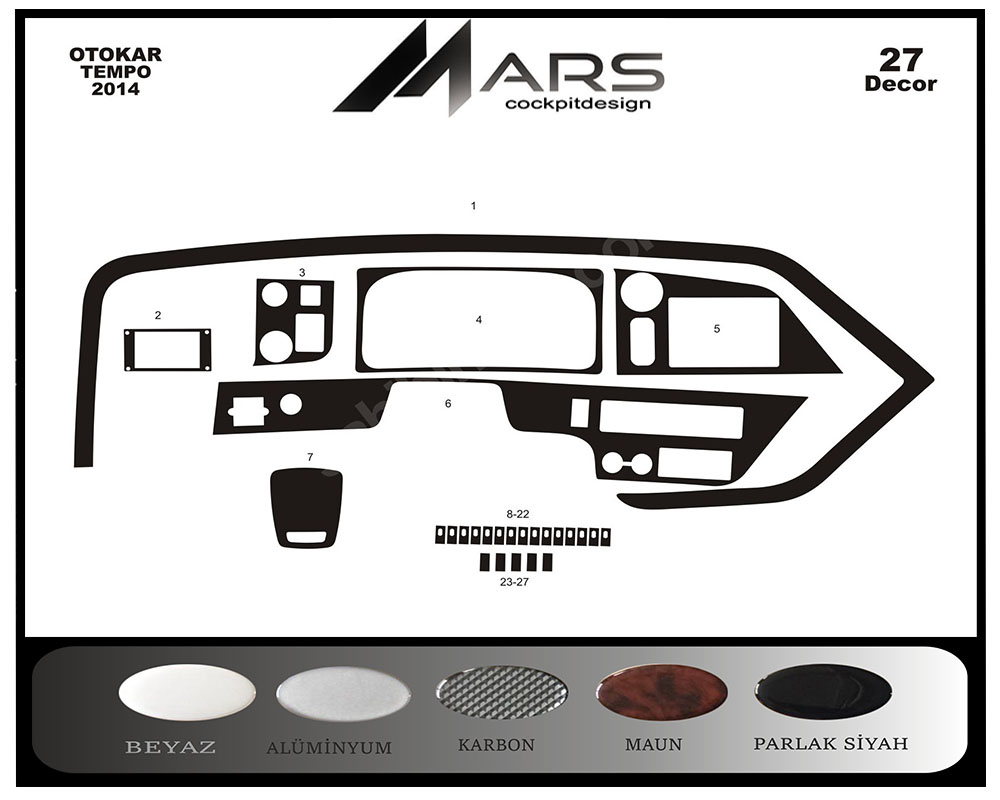 Otokar Tempo Konsol-Maun Kaplama 2014 27 Parça