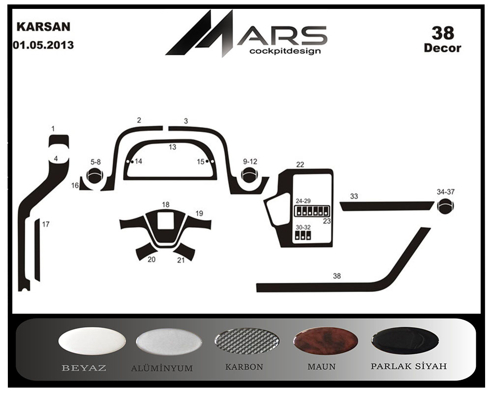 Peugeot Karsan Jest Konsol-Maun Kaplama 2013 38 Parça