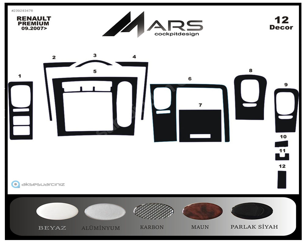 Renault Premium Midlum Konsol-Maun Kaplama 2005 12 Parça